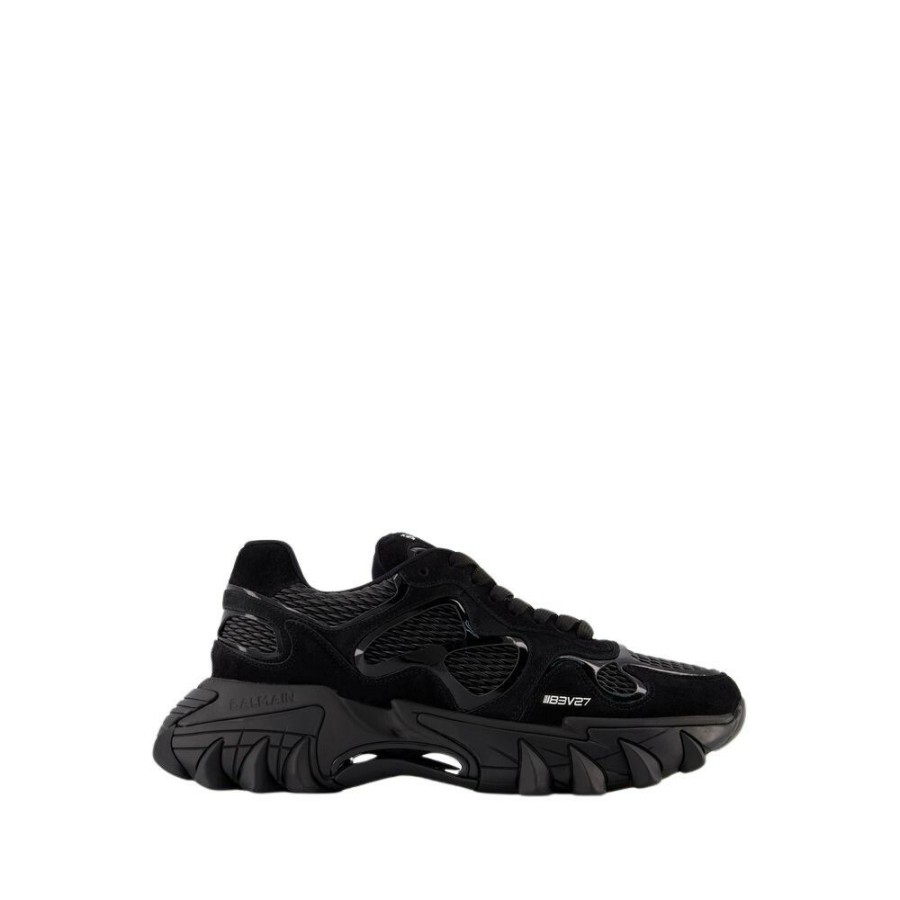 Herre Balmain Sneakers | Futuristiske Semskede Sneakers - Multi - Noir - Svart